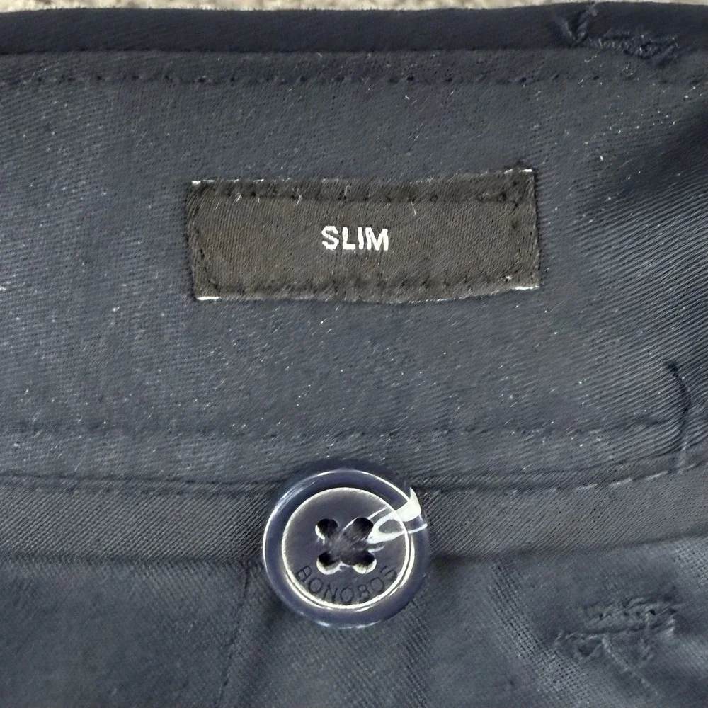 Bonobos Pants Men's 36x32 Navy NWT Chino Slim Cotton Stretch Preppy Trouser